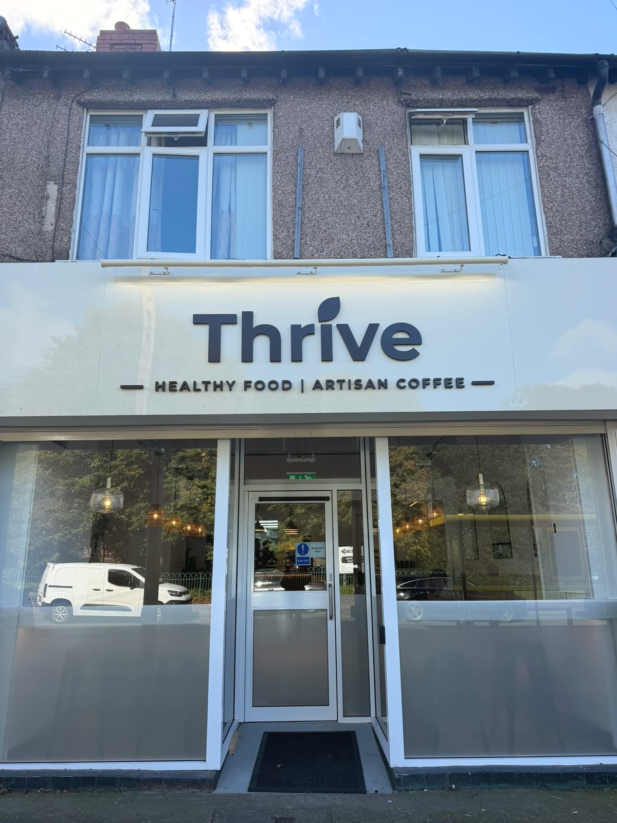 Thrive coffee shop shopfront on Childwall Abbey Road